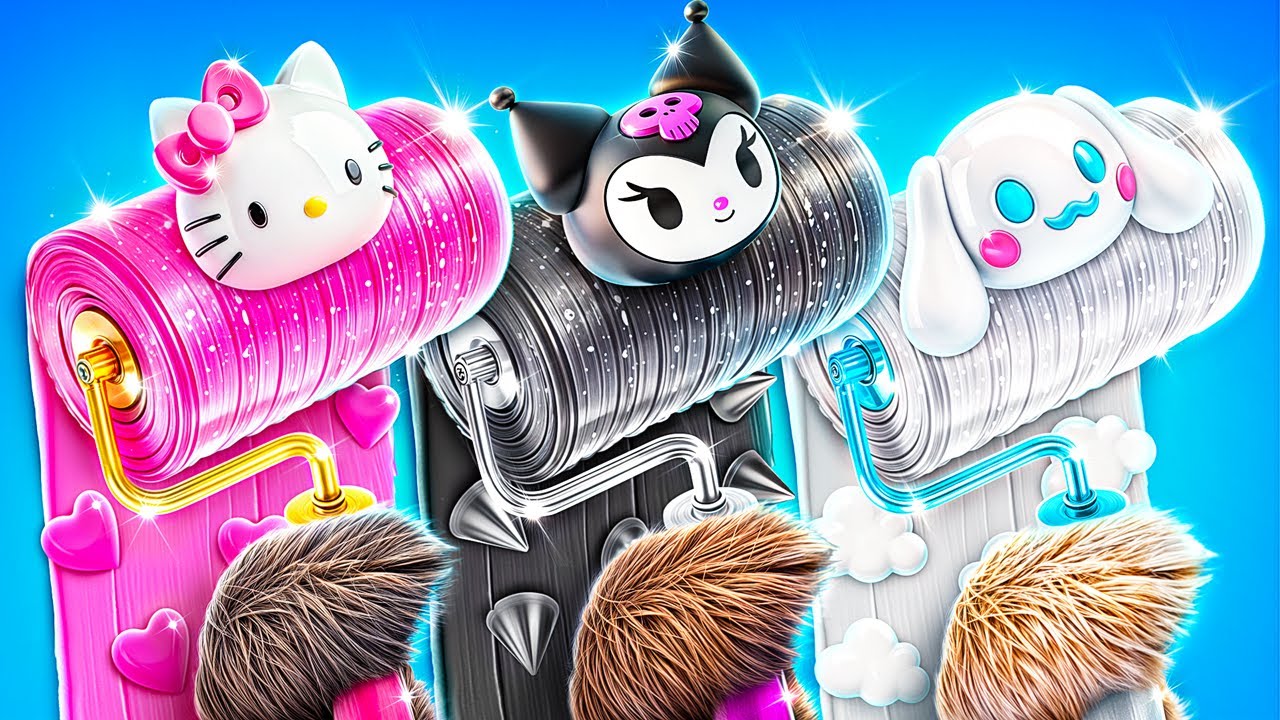 تحدي بيت الكلب بلون واحد! ‏هالو كيتى ضد كرومي ضد سينامورول!