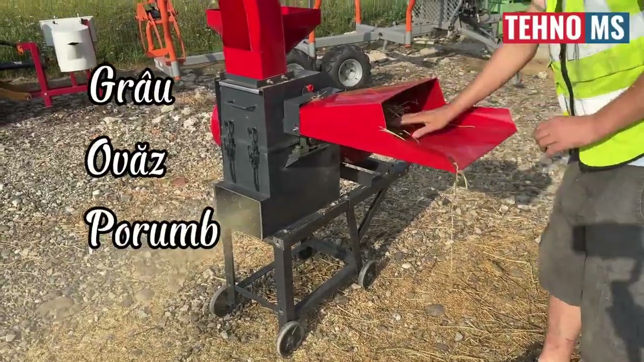 Tocator de furaje+moara de cereale MS-400-24H, motor pe benzina 7.5 cp, productie 1000 kg/h cereale