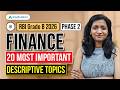 RBI Grade B 2026 Phase 2 Finance | 20 Most Important Descriptive Topics | Anuj Jindal