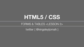 Learn HTML5 and CSS for beginners - PROJECT D - LESSON 3