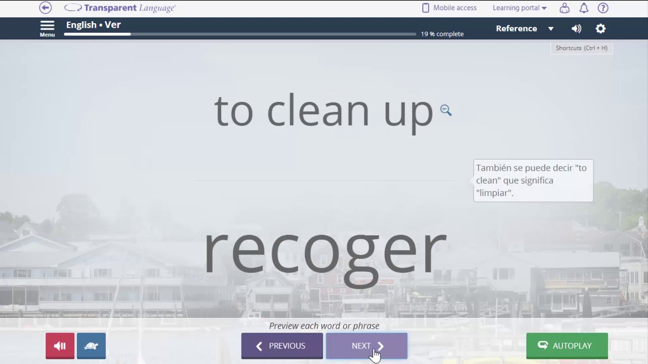 Aprender Ingles con Transparent Language Online