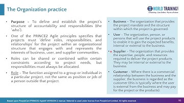 The Organization practice | PRINCE2 Agile® Foundation | PeopleCert | AXELOS | 1WorldTraining.com