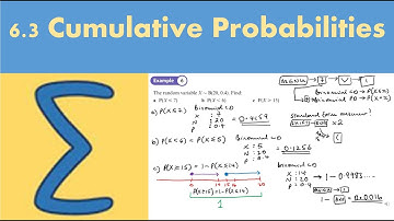 6.3 Cumulative Probabilities (STATISTICS AND MECHANICS 1- Chapter 6: Statistical distributions)