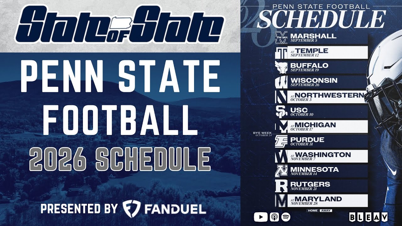 Penn State 2026 Football Schedule YouTube 