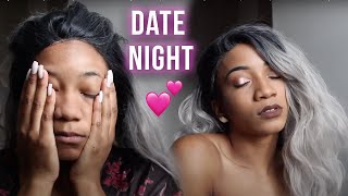DATE NIGHT GRWM! Life Update-Grey Wig & Makeup Tutorial(Chit-Chat Get Ready With me)| Annesha Adams