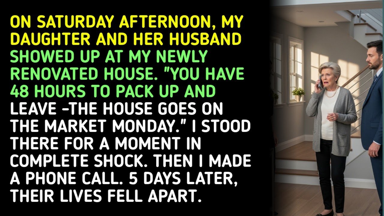 ON SATURDAY AFTERNOON, MY DAUGHTER AND HER HUSBAND SHOWED UP AT MY NEWLY RENOVATED HOUSE. 