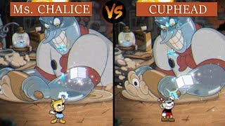 Cuphead DLC - Ms. Chalice vs Cuphead - Characters Difficulty Comparison - Peashooter Only
