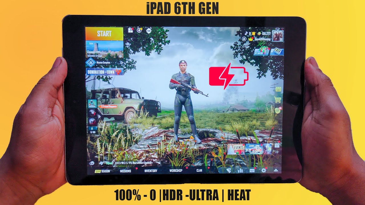 Ipad 6th Gen Pubg Hard Test 100 0 8827 Mah Battery Drain Temp Youtube
