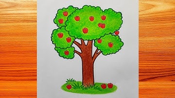 How to Draw an Apple Tree | Art of Kala