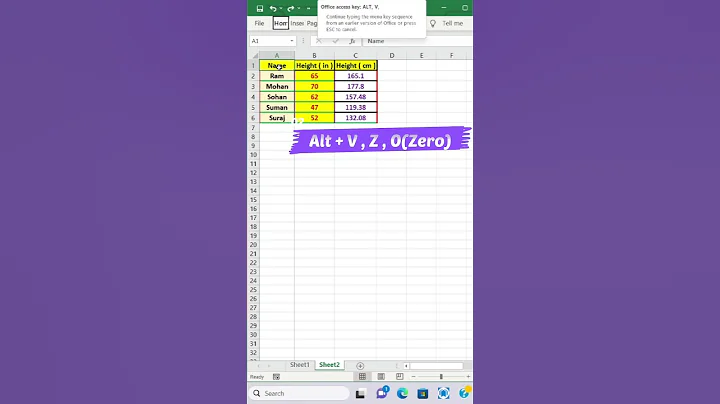 Excel Zoom Shortcut key #excel #shorts