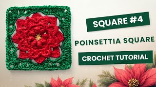 How to crochet Poinsettia Square 🌺
