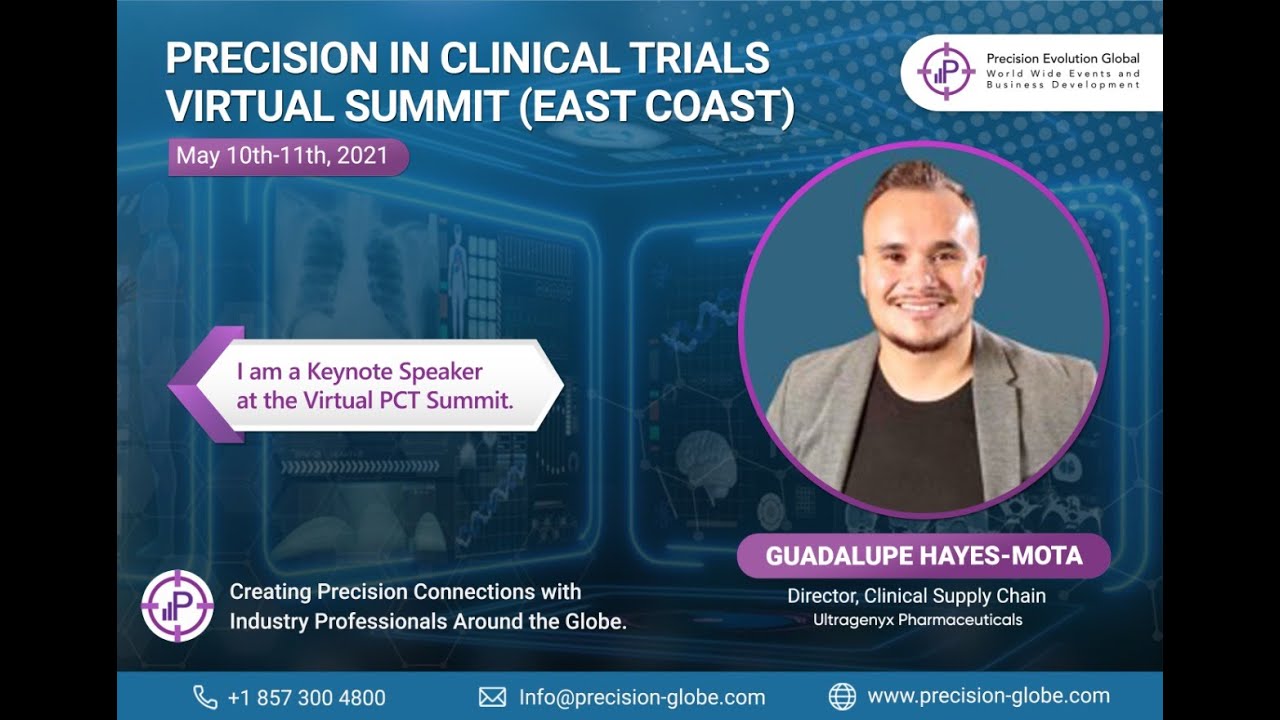 Guadalupe Hayes-Mota speaking about clinical supply chains
