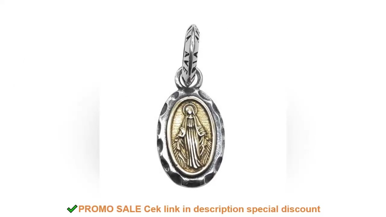 Fashion Silver Color Virgin Mary Metal Medal Men and Women Pendant Necklace Religious Style Prayer A