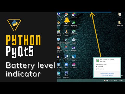 PyQt5 Projects - Battery level indicator