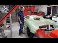 A43 - The rear clam-shell/engine cover comes out of the mold, Arete Supercar Project.