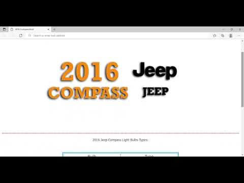 2016 Jeep Compass Bulbs | Light Bulb Type, Number, Size