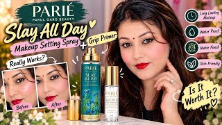 PARIÉ Slay All Day Setting Spray   Grip Primer Review | Makeup Really Stays All Day? @MadhaviGlams