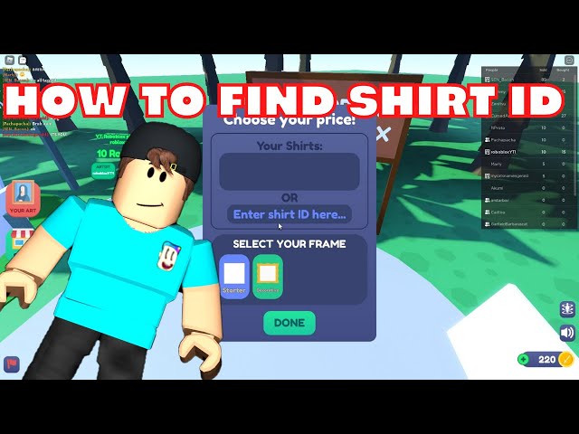 How To Find Shirt ID in Roblox Starving Artists and Buy My Build