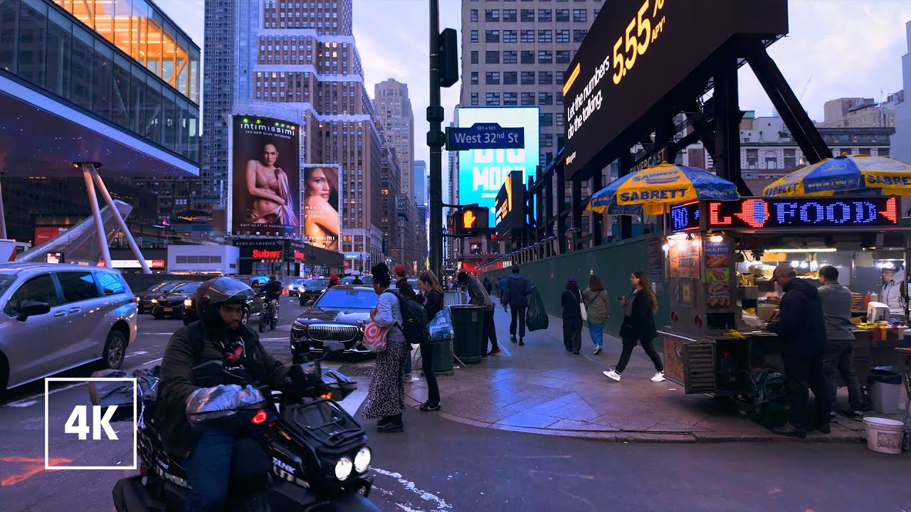 New York, Amerika Serikat | Manhattan | Jelajah Kota Malam 4K
