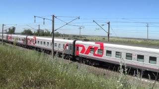 Электровоз ЭП1М-707 с поездом № 514 Анапа — Тамбов