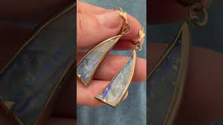 Australian Boulder Opal Earrings in 1/20 14k GF. 2.2' Leverbacks *Video* Australian Boulder Opal Earrings in 1/20 14k GF. 2.2' Leverbacks *Video*