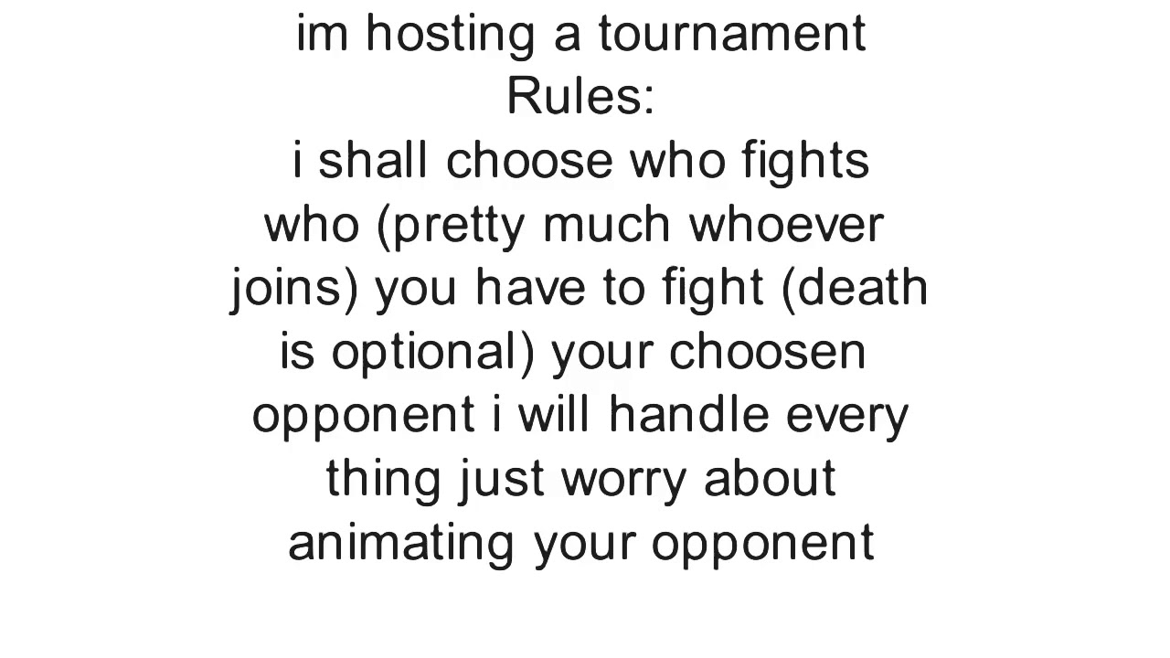 I'm hosting a tournament YouTube
