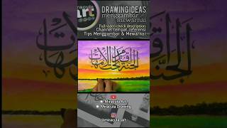 Menggambar Kaligrafi Pemandangan Mudah #art #calligraphy #oilpastel