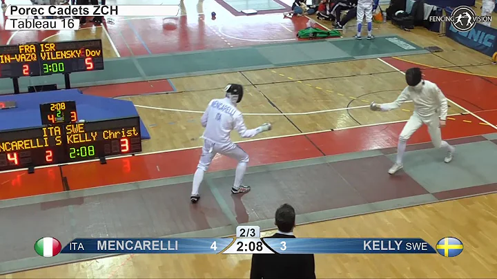 2020 xx T16 08 M E Individual Porec CRO ZC Cadets RED KELLY SWE vs MENCARELLI ITA