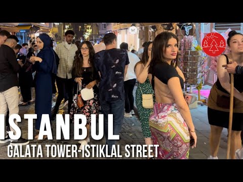 Nightlife Istanbul Turkey 2023 The City That Never Sleeps-Galata tower,Istiklal Street| Walking Tour