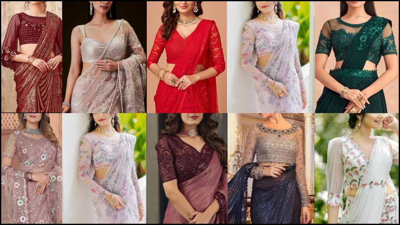 Latest Net Saree Blouse Designs 2025 |💃Net Saree Blouse Designs Front Side | Blouse Design Net Saree