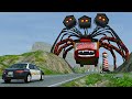 Cars vs broken bridge with bus eater  house head  lighthouse monster   beamngdrive