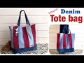 Easy to sew a denim tote bags tutorial, sewing diy  a denim tote bags patterns, denim projects.