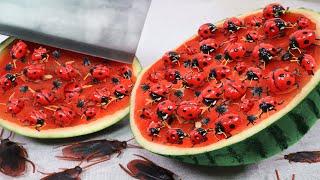 Stop Motion Cooking Make beetle from watermelon Mukbang ASMR Unusual Cooking Funny Videos