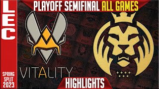 VIT vs MAD Highlights ALL GAMES | LEC Semifinal Playoffs Spring 2023 | Team Vitality vs MAD Lions