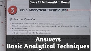 Std 11 Chemistry Chapter 3 Basic Analytical Techniques Target Notes Unknown Publisher 2021
