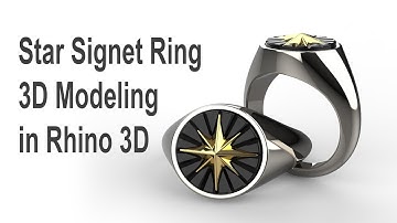 Jewelry CAD Design Star Signet Ring Tutorial- 3D Modeling, Casting Sprue, 3D Printing (in Rhino 6)