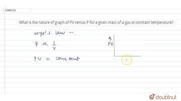 What is the nature of graph of PV versus P for a given mass of a gas at constant temperature? | ...