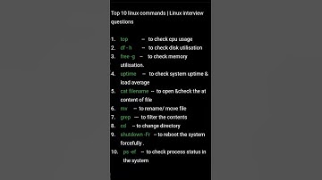 Linux interview questions | top 10 linux commands | Devops #linuxcommandlinetutorial #devops#linux
