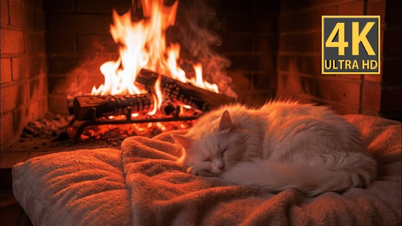 🔥 Ultra Cozy Fireplace 4K Ultra HD. Warm Crackling Fire Sounds for Relaxation