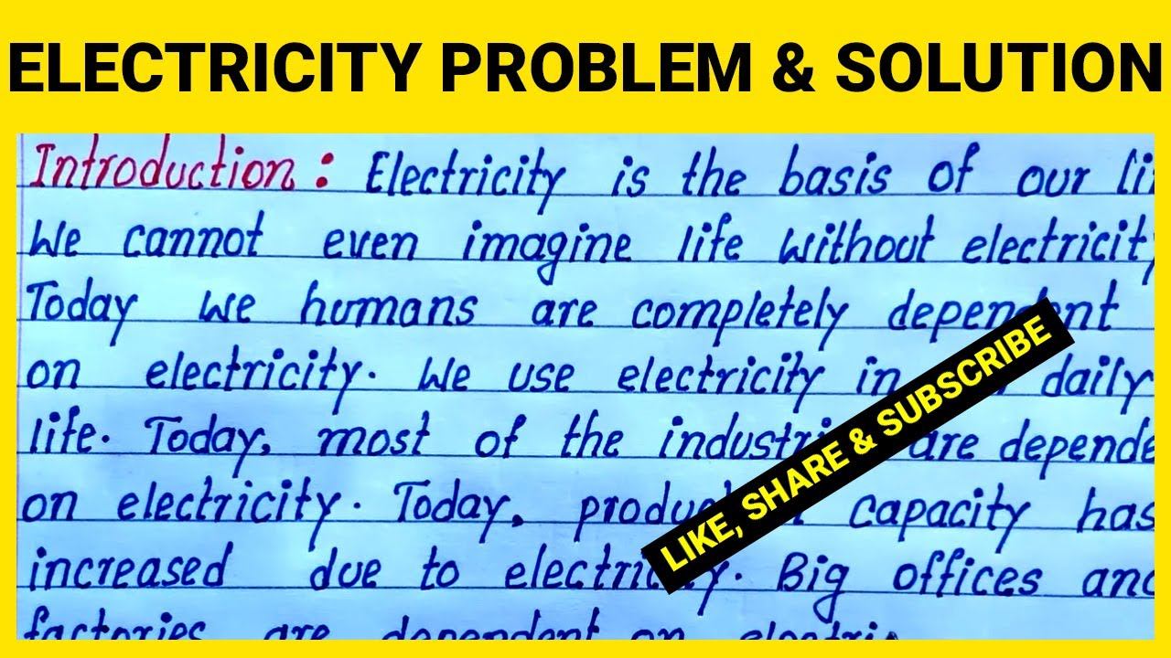 essay electricity problem