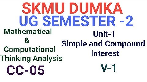 SKMU Sem-2 CC-05 Unit-1 Video-1 Mathematical and computational Thinking Analysis