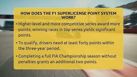 How Does The F1 Superlicense Point System Work? - Pole Position Experts
