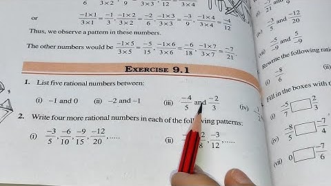 Rational Numbers Ex-9.1 Chapter -9  || Class 7th Maths