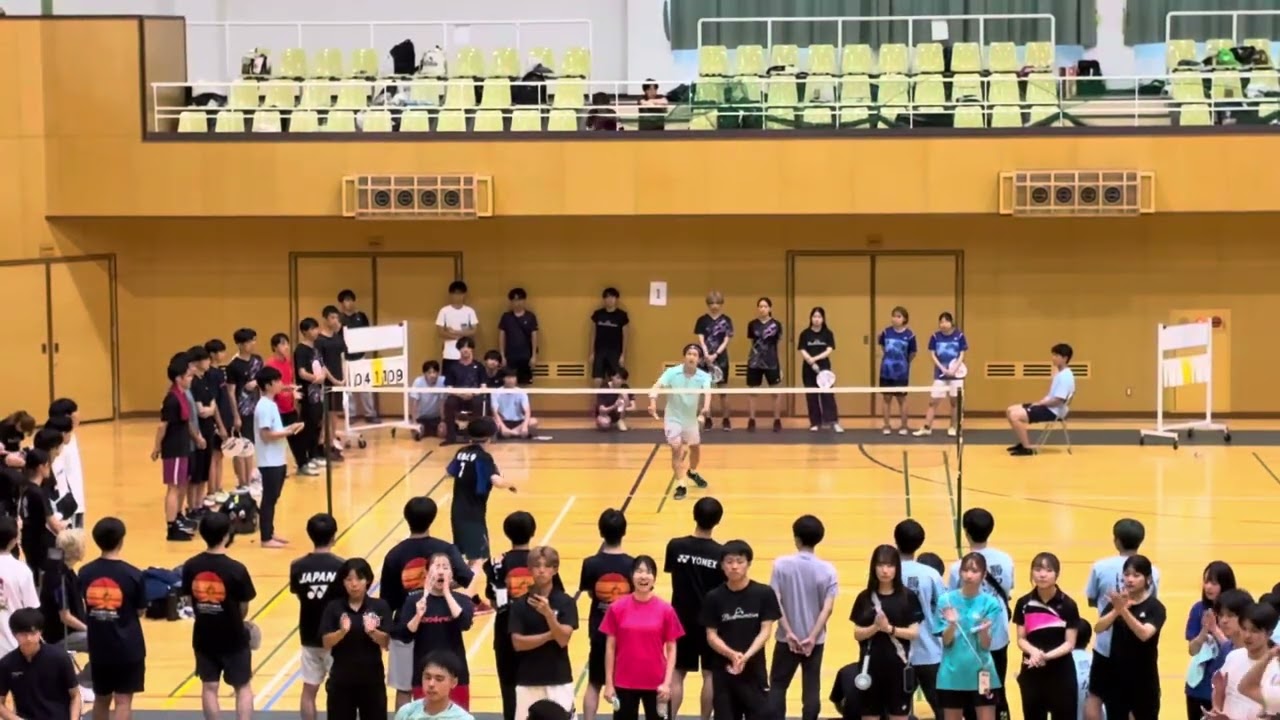 西医体バドミントン2025男子シングルス決勝 vs細川さん（岐阜大学）1セット目インターバル明けから