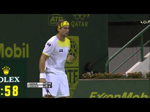 David Ferrer vs Paolo Lorenzi Qatar ATP Tennis Open [Quarterfinal 03/01/13]