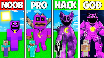 Minecraft Battle: NOOB vs PRO vs HACKER vs GOD! TITAN CATNAP STATUE CHALLENGE in Minecraft