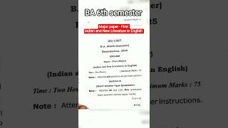 6th Sem English paper 1 ( Indian and New Literature in English) #english #pyq
