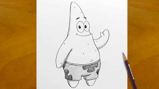 Drawing Patrick Star from SpongeBob SquarePants | Pencil Sketch & Cartoon Character Art screenshot 3
