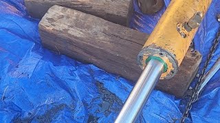 Case 580m Backhoe dipper cylinder rebuild