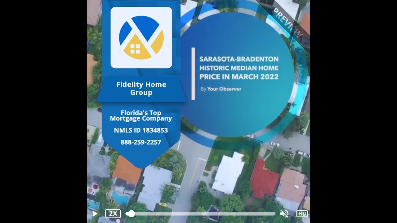 Florida Mortgage SarasotaBradenton Historic Median Home Price In